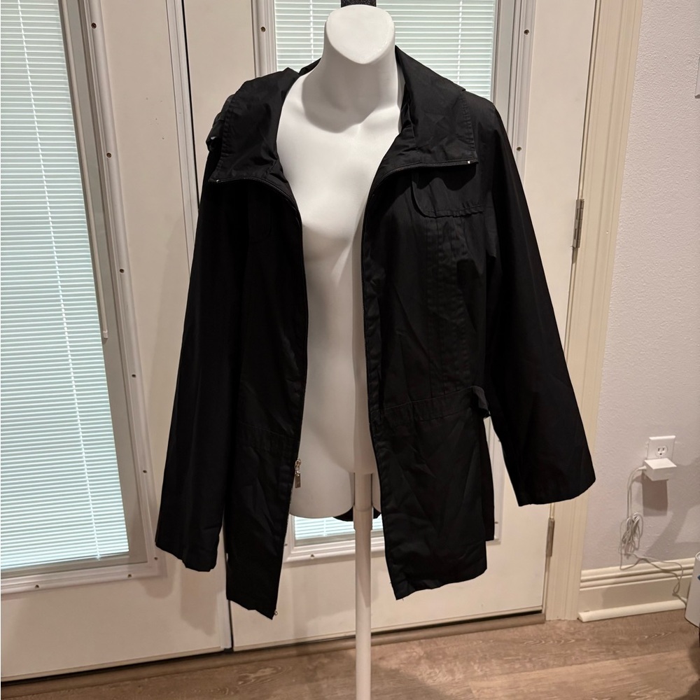 dressbarn Women's Black Raincoat